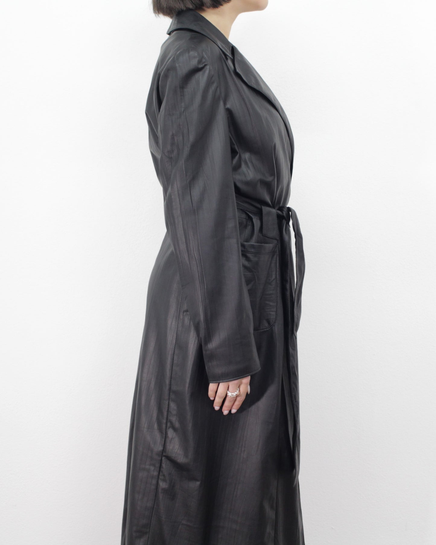 Manteau en cuir effet plissé "Ferdinando" par Ferdinando Patermo