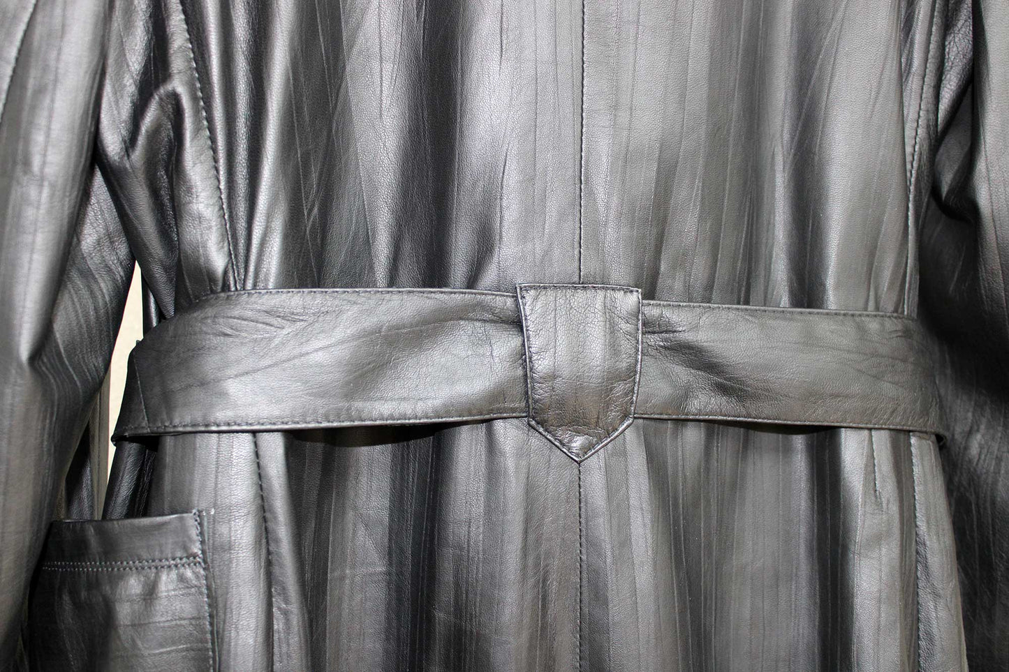 "Ferdinando" Pleated Effect Leather Coat by Ferdinando Patermo
